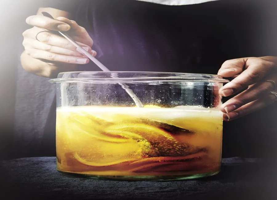 Soupe de champagne et agrumes