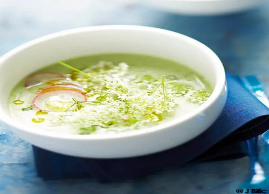 Soupe froide concombre et radis