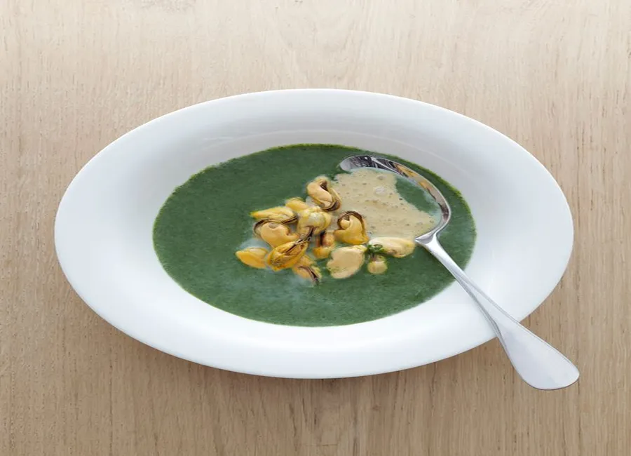 Soupe de cresson aux moules