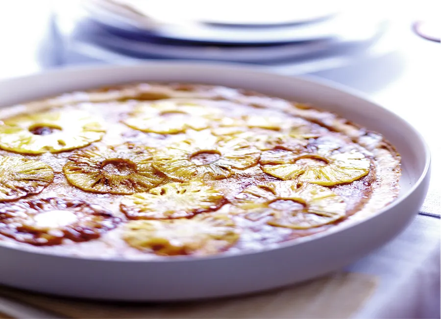 Tarte au lait de soja et à l'ananas confit