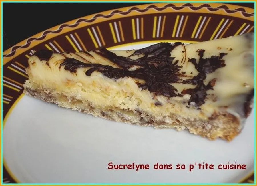 Tarte au chocolat blanc sur rocher coco