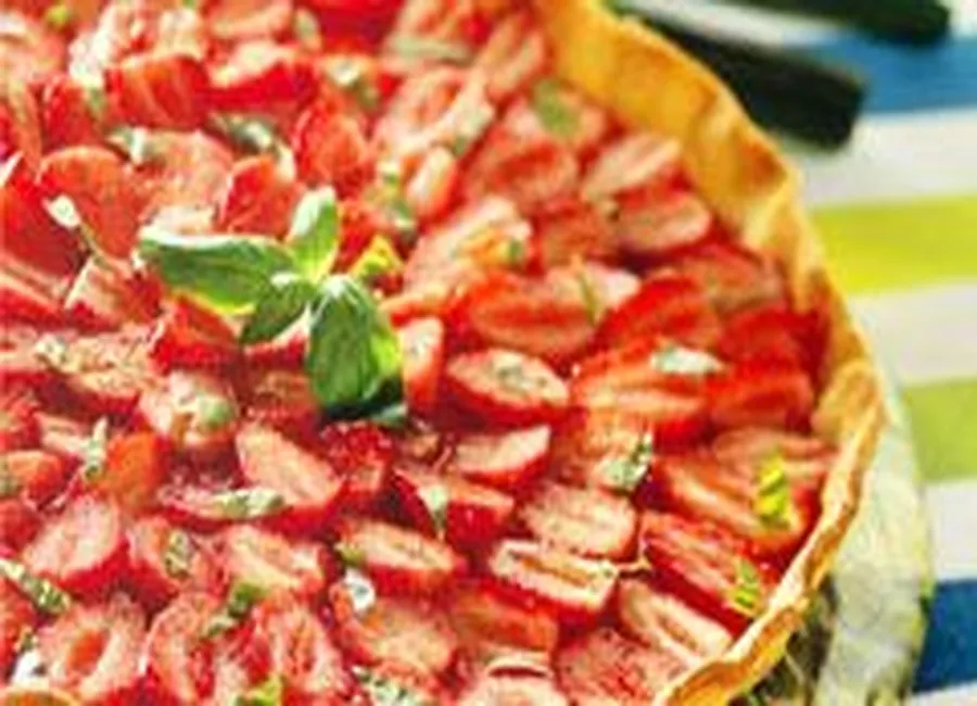 Tarte aux fraises et au basilic