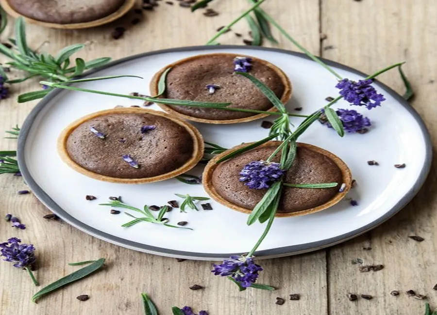 Tarte tiède chocolat lavande
