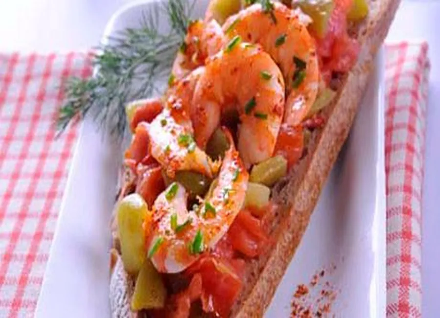 Tartine aux crevettes