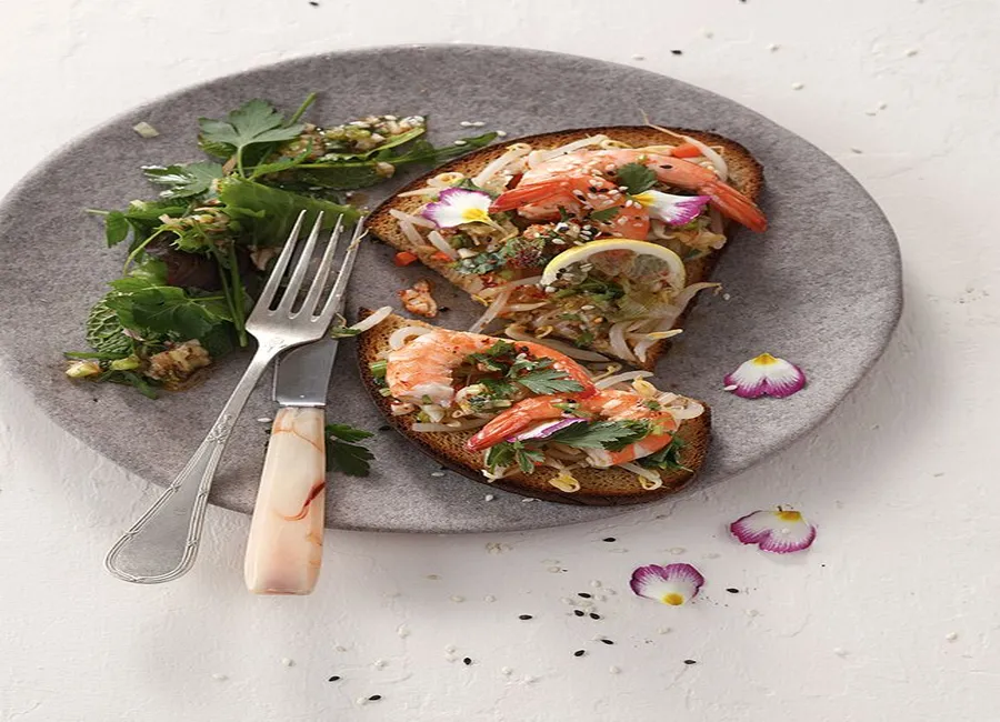 Tartines asiatiques aux crevettes