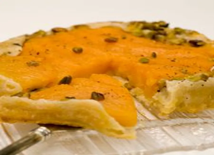 Tatin de courge et pistache au miel
