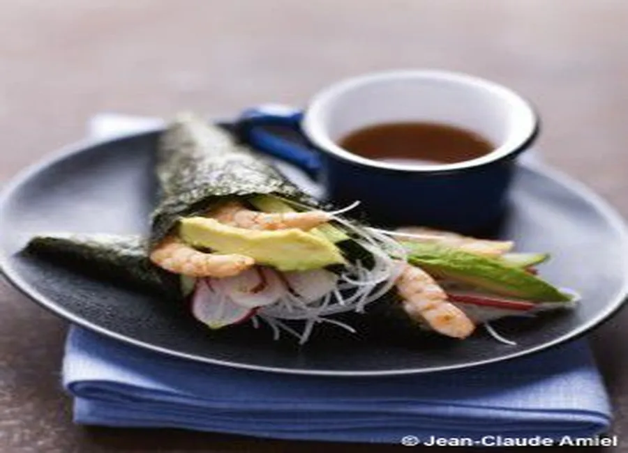 Temaki aux crevettes