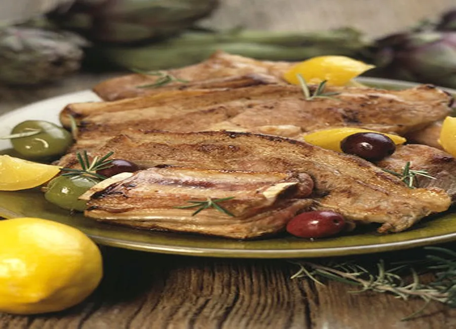 Tendrons de veau grillés, compote d'aubergines