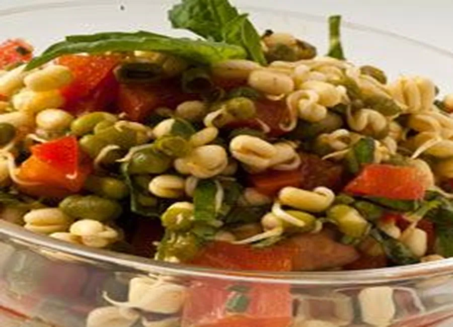 Tomates et fèves mungo en salade