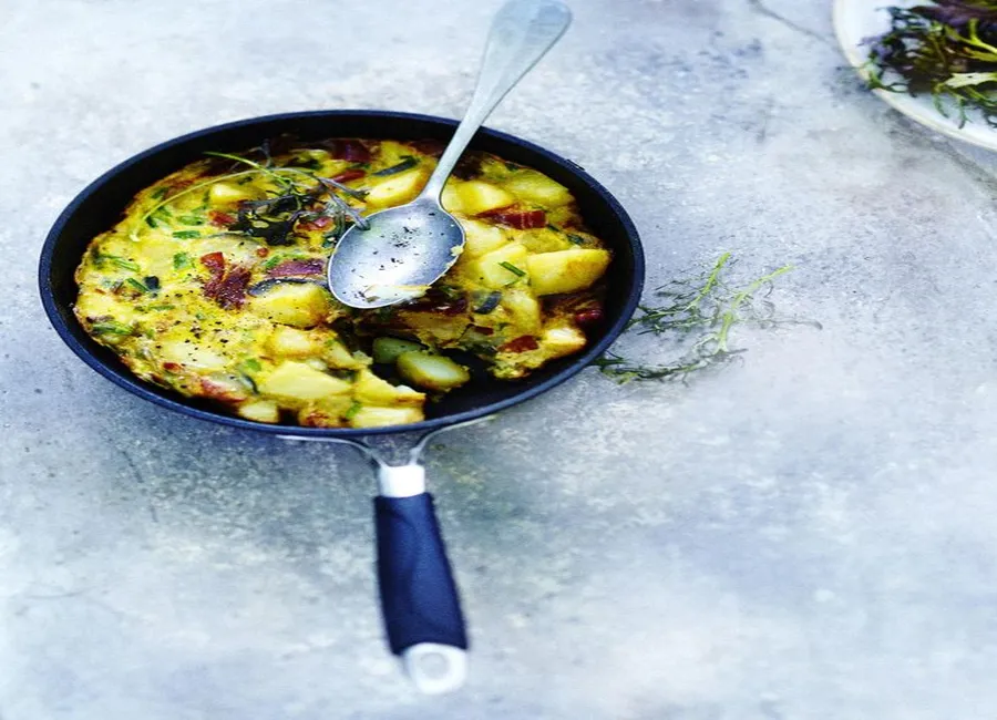 Tortilla de légumes et jambon serrano
