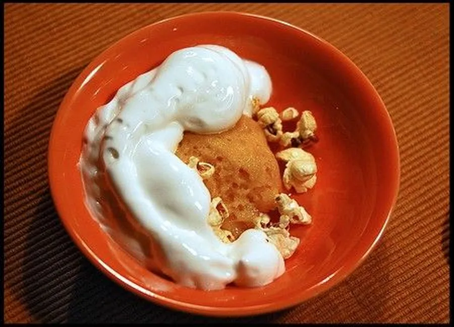 Chaud froid mangue citron au pop corn