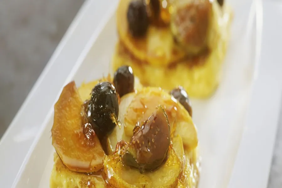 Pain perdu, poêlée de fruits d'automne