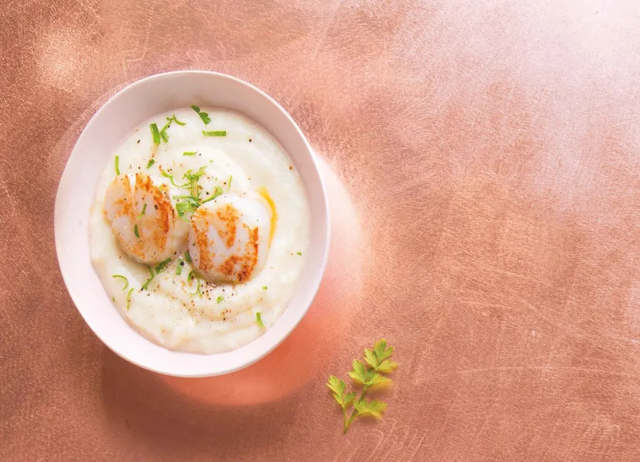 Velouté de panais aux noix de saint-jacques