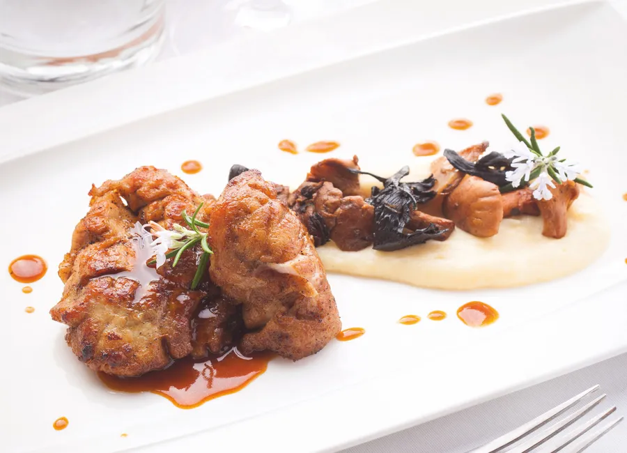 Ris de veau rôti, crémeux de panais caramélisé