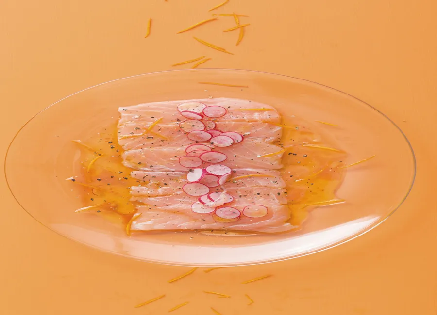 Carpaccio de saumon et radis