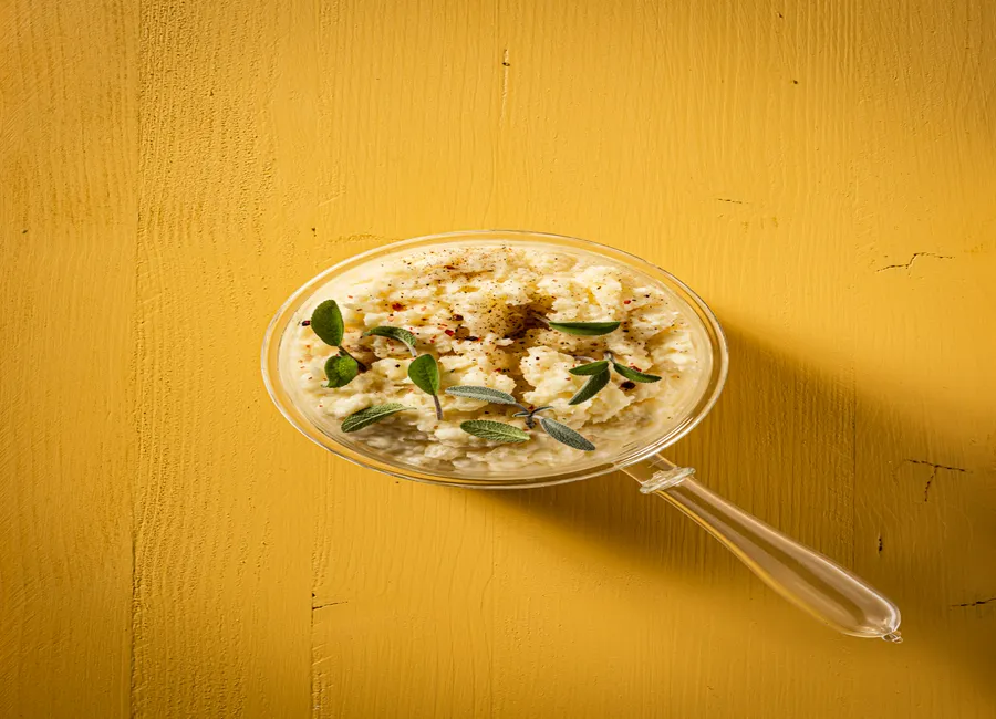 Purée de pommes de terre infusée à la sauge