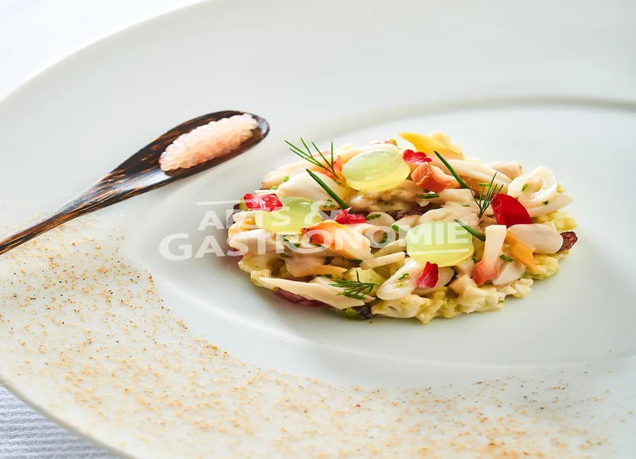 Couteaux jumbo et rémoulade de chou-fleur au curry vert