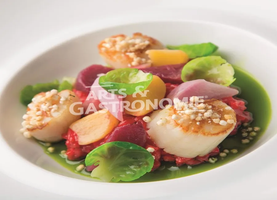 Noix de st-jacques au quinoa soufflé