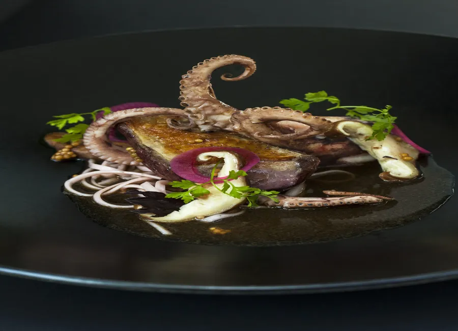 Poulpe et pigeon en bouillon