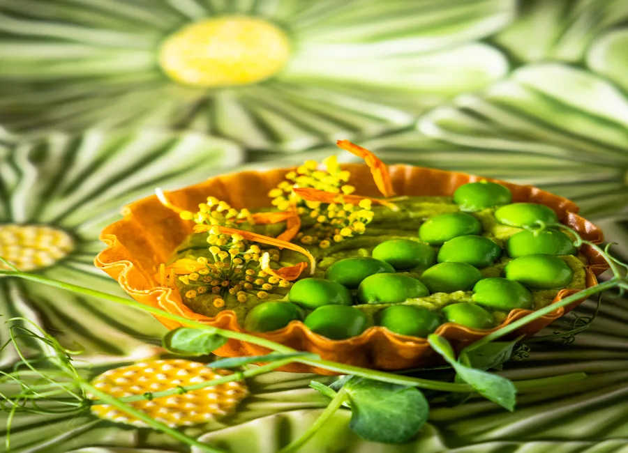 Comme une tartelette petits pois et menthe