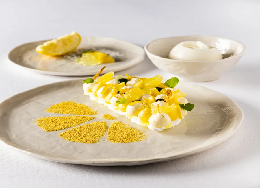 Croquant meringué citron jaune et anis de flavigny