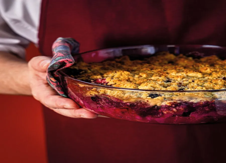 Crumble pommes cassis