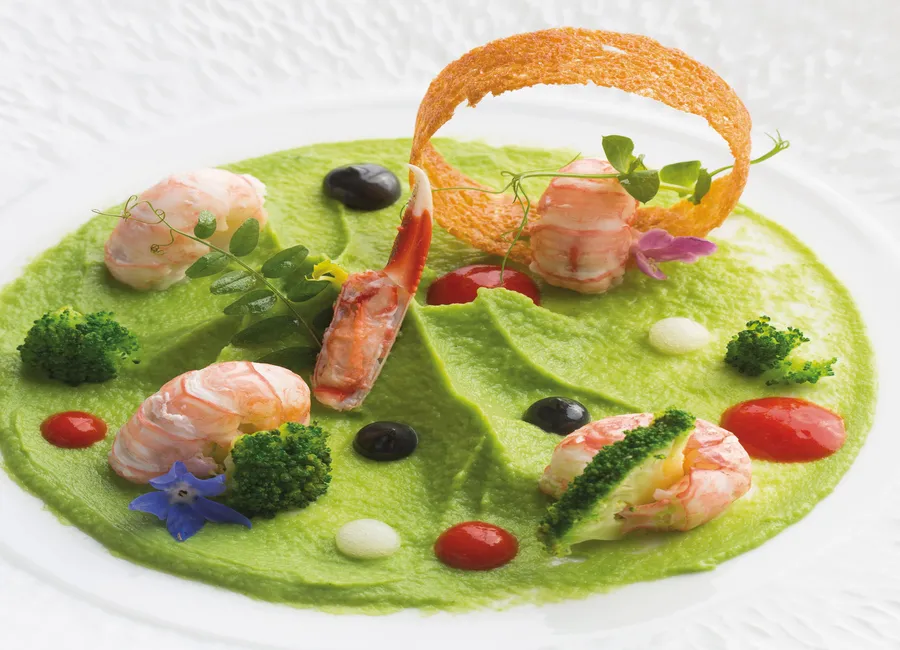 Langoustine, crémeux de brocoli