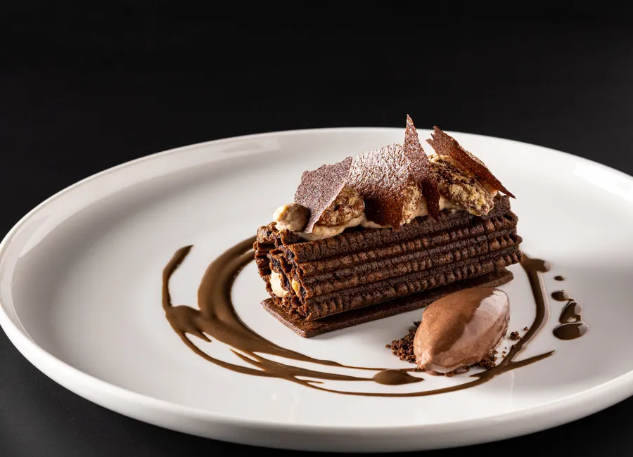 Éclair chocolat-pécan