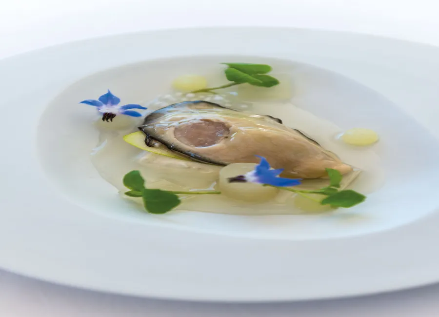 Huître tarbouriech, texture de poire
