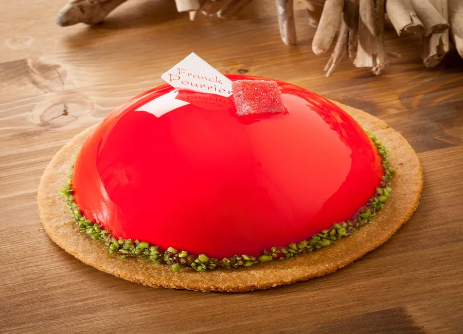 Cake basilic, compotée de fraise basilic