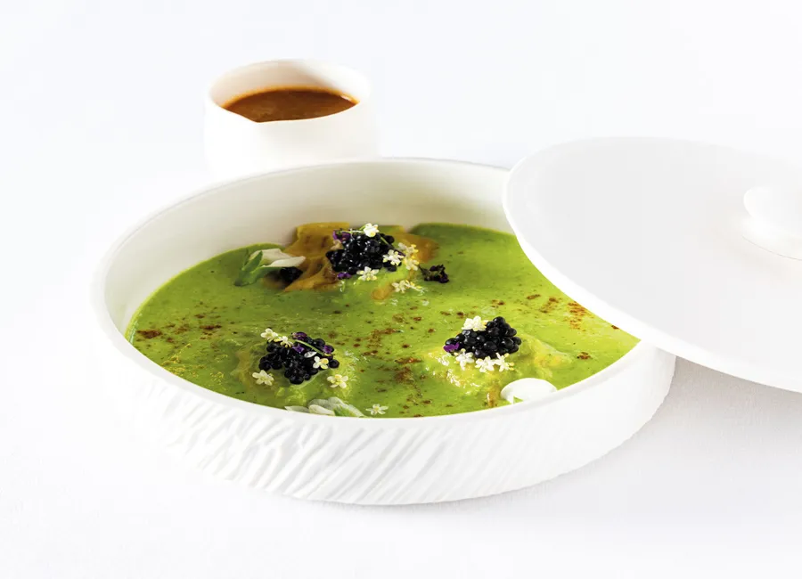 Raviole de langoustine au saté