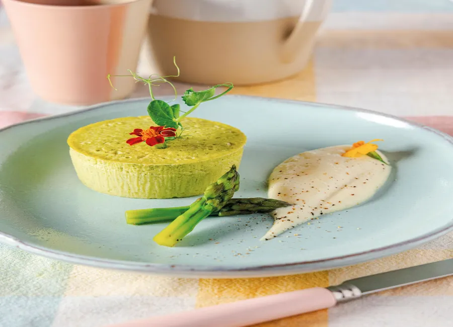 Royale d’asperge & mayonnaise comme une chiboust