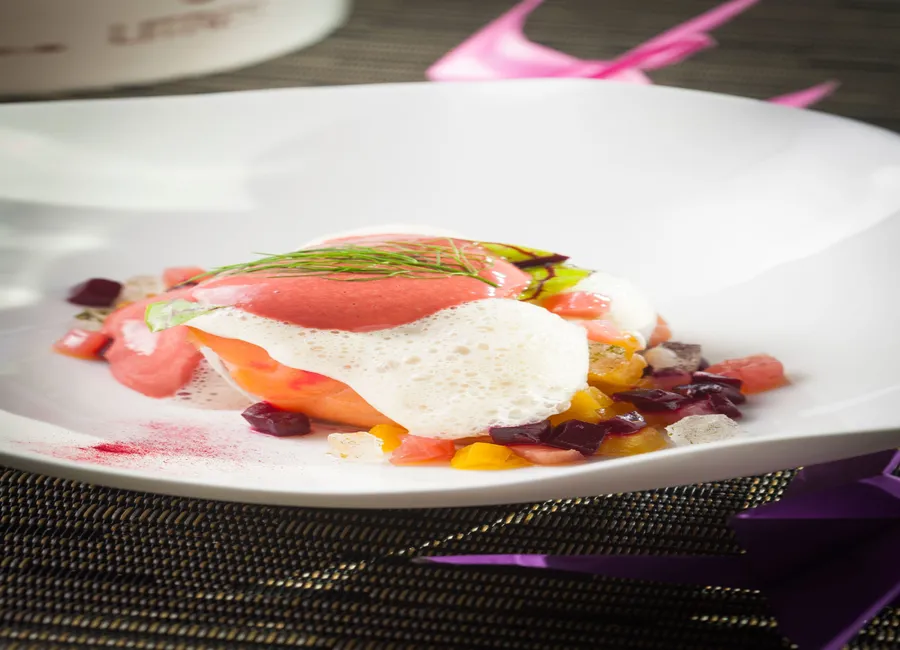Saumon français label rouge, lard colonatta