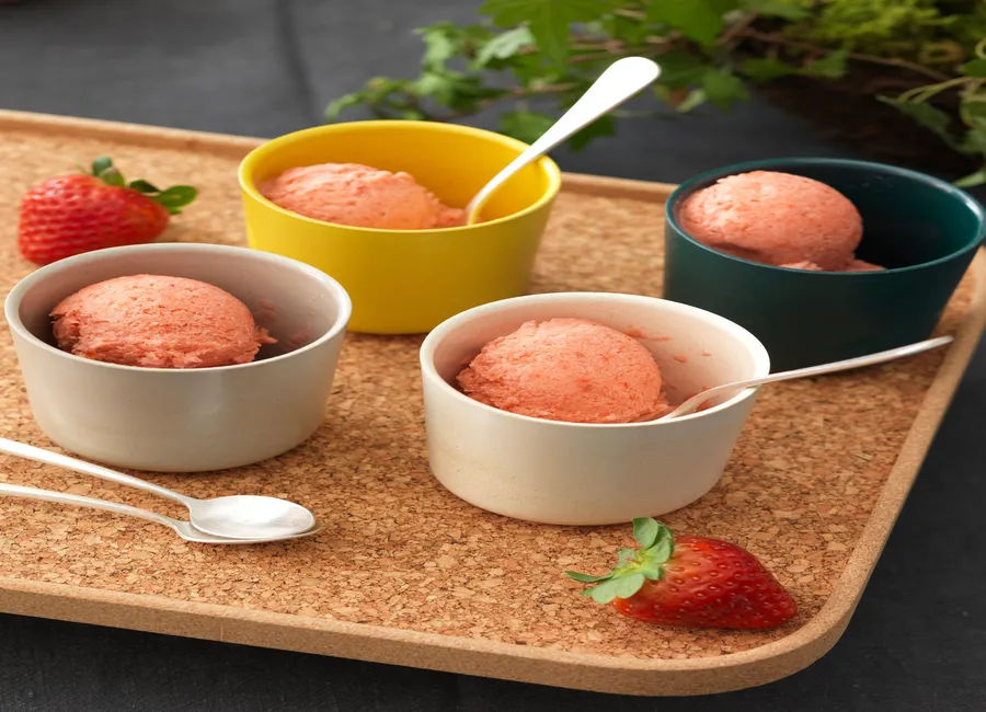 Sorbet à la fraise sans sorbetière