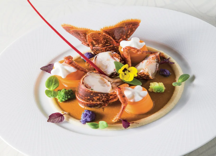 Queue de homard bleu rôtie en coque