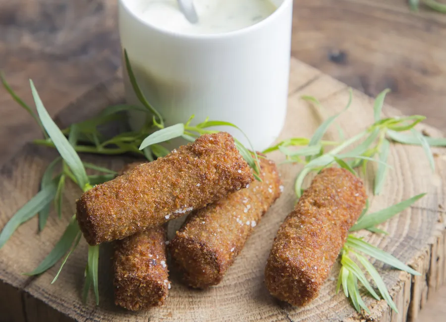 Pieds de porc panés
