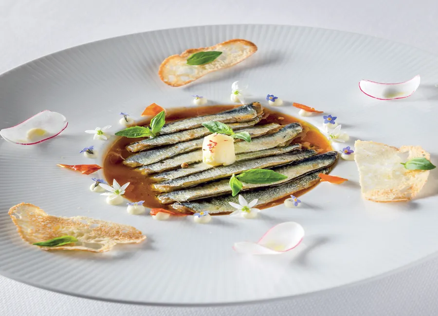 Sardines en escabèche, pommes de terre nouvelles