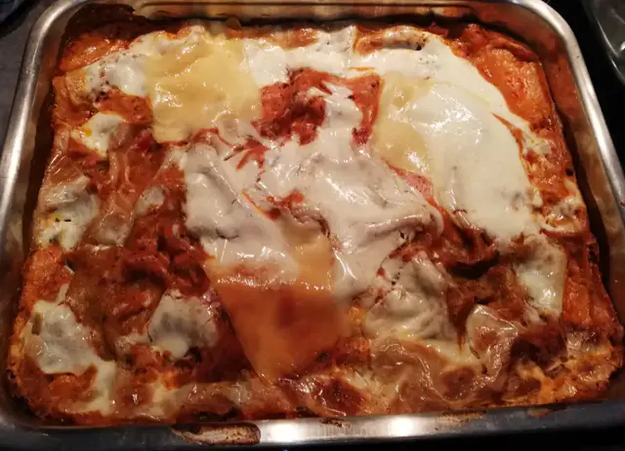 Lasagnes chèvre-miel-viande hachée