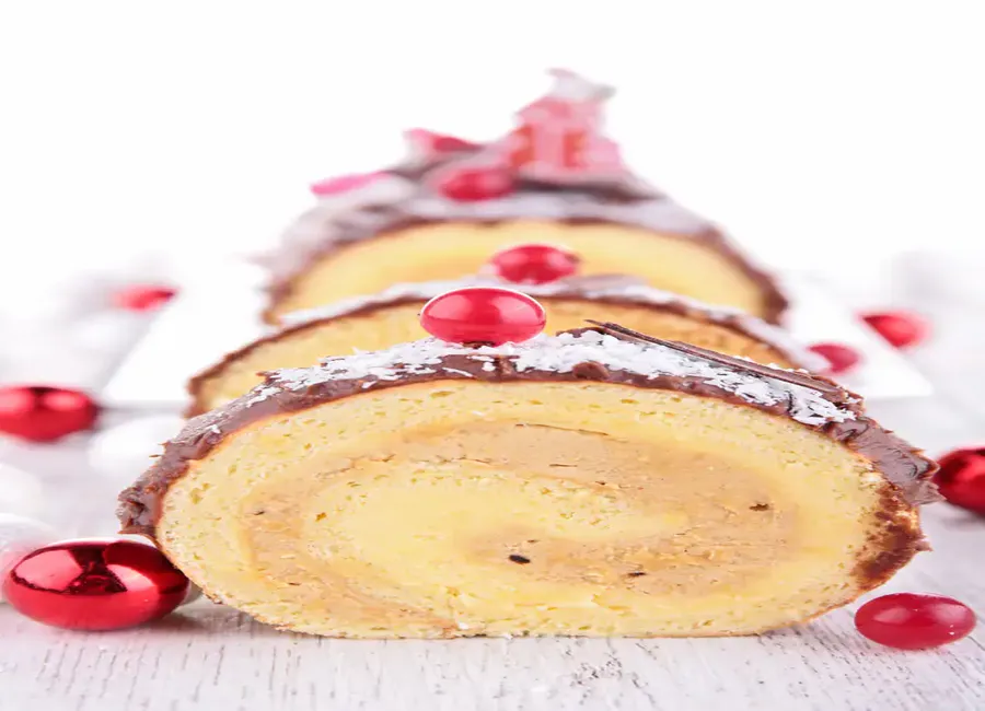 Bûche de noël crème pâtissière et chocolat