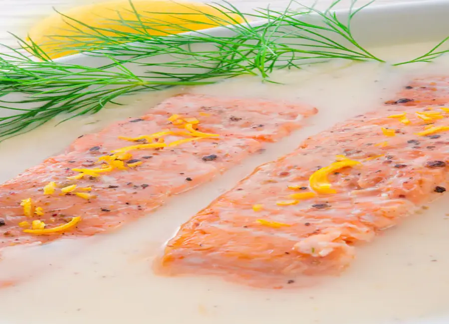 Saumon poché et sa sauce à l'aneth