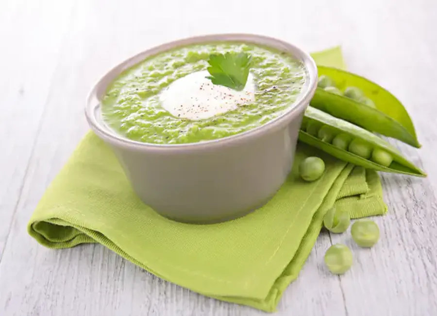 Velouté glacé de menthe et petits pois au cookeo