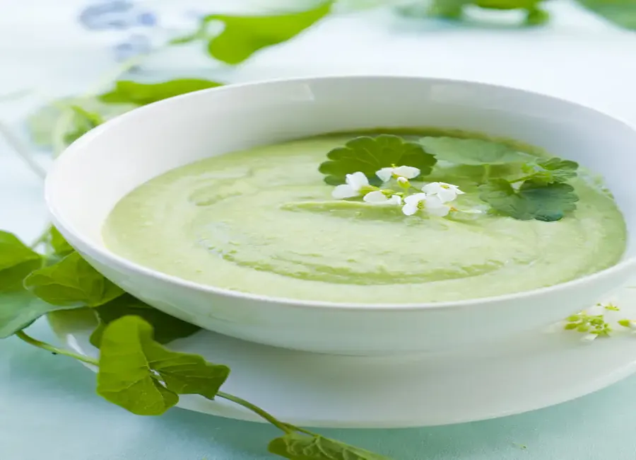 Velouté glacé de menthe et petits pois au thermomix