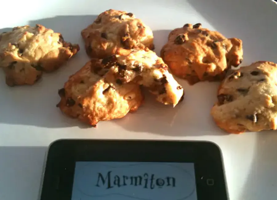 Cookies chocolat, raisins et pignons