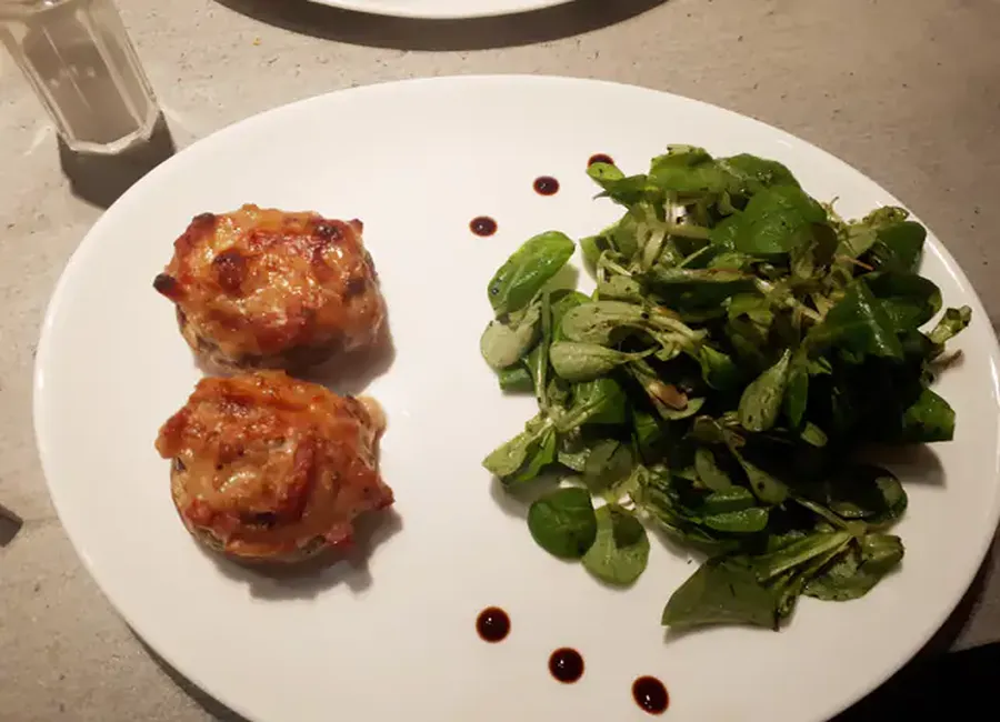 Champignons farcis bacon comté parmesan