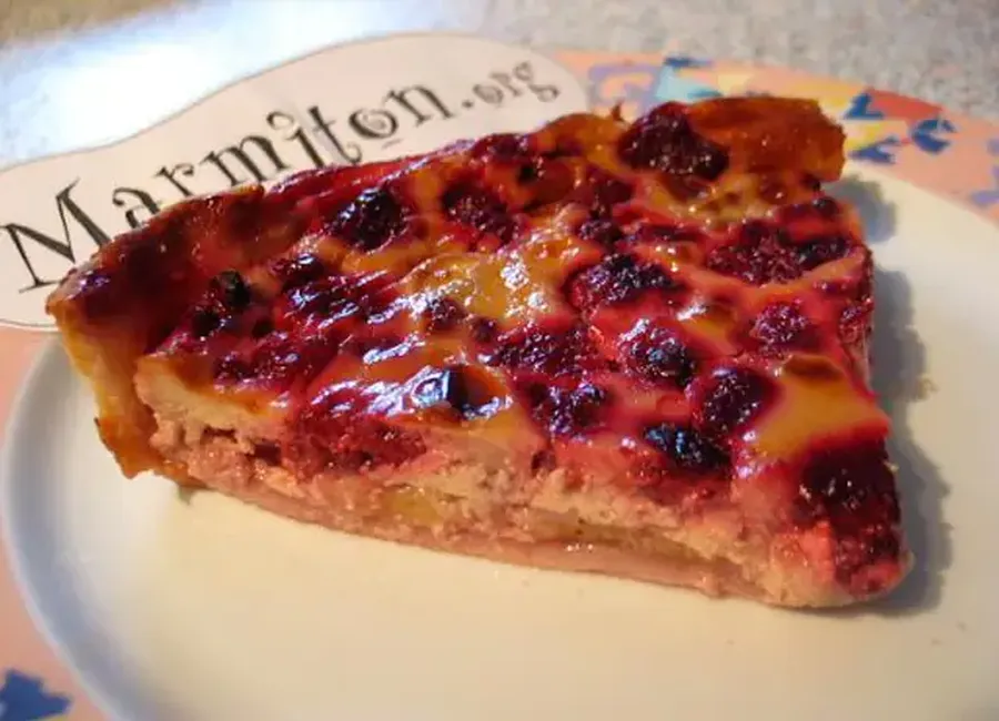 Tarte banane framboises