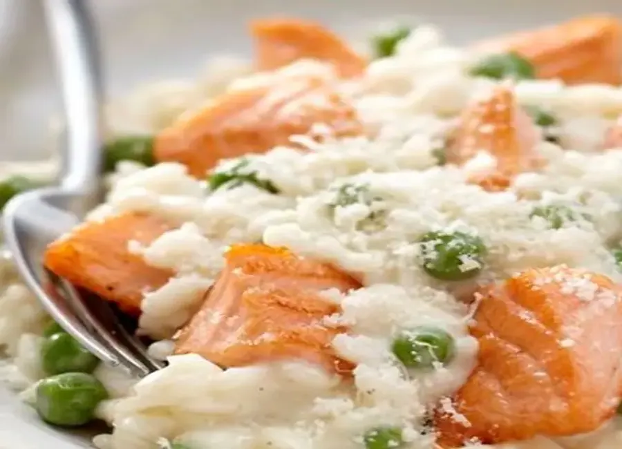 Risotto saumon - petits pois de mimi