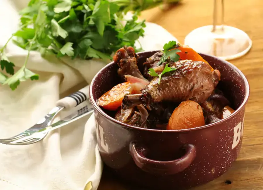 Coq au vin maison au monsieur cuisine