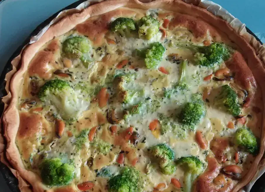 Tarte aux moules et aux brocolis