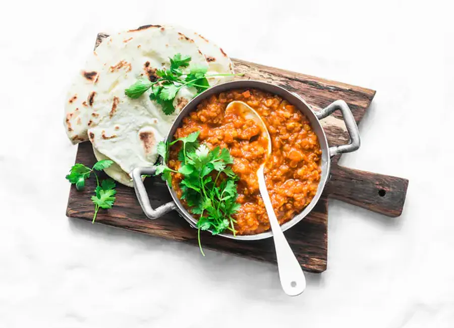 Lentilles corail au curry au companion