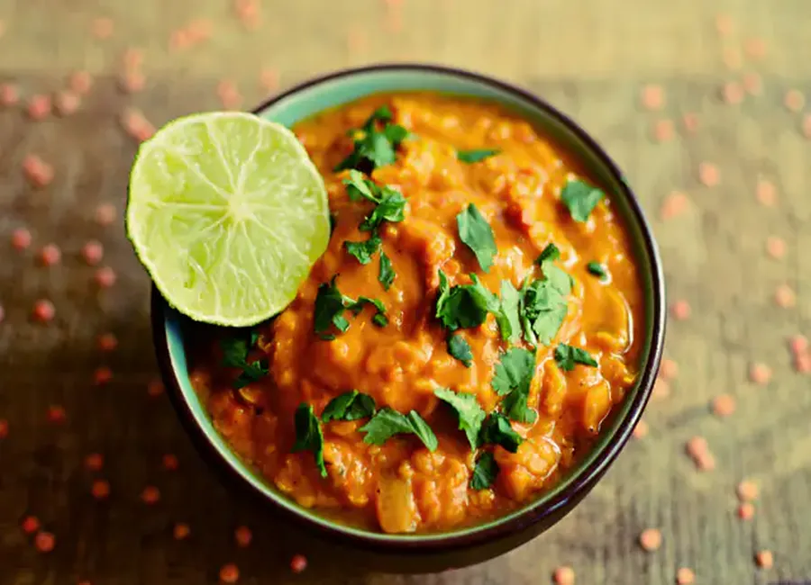 Lentilles corail au curry au monsieur cuisine